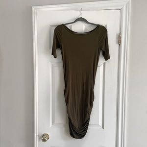 Urban Planet | Olive Green ruched dress